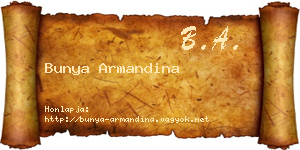 Bunya Armandina névjegykártya